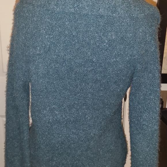 BEBE Chunky cardigan sweater Teal blue Size S - Picture 2 of 6